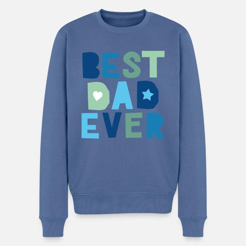 Best Dad Ever - Männer Premium Bio Pullover - Taubenblau