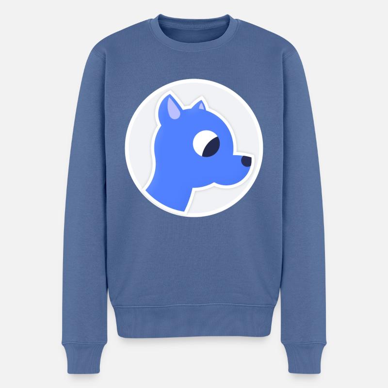 Chien / Dragon bleu douillet - Pull Premium bio Homme - bleu pigeon