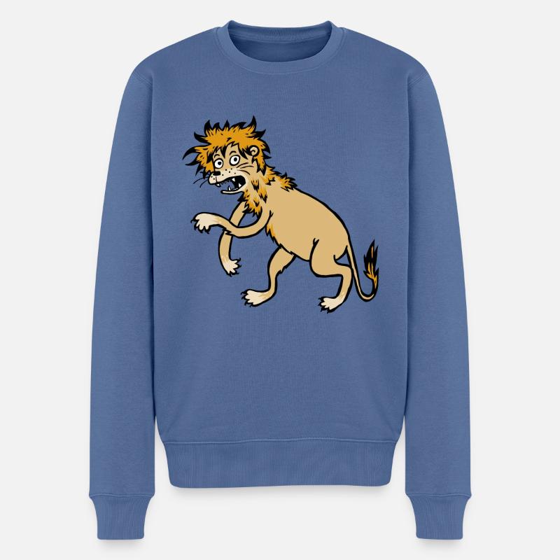 Löwe - Männer Premium Bio Pullover - Taubenblau
