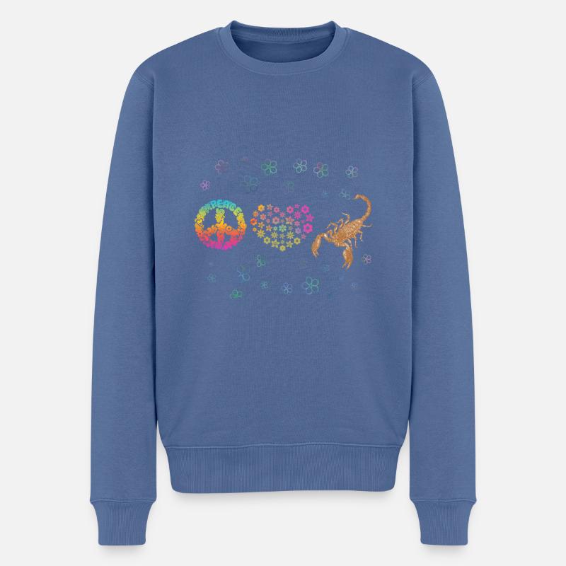 Scorpion - Männer Premium Bio Pullover - Taubenblau