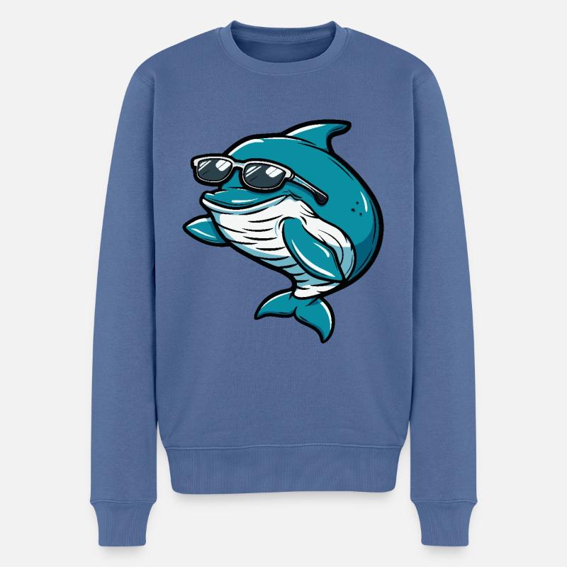Wal Cool Comic - Männer Premium Bio Pullover - Taubenblau