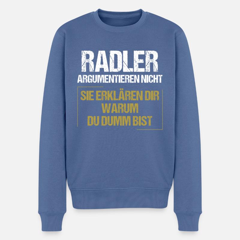 Radler argumentieren nicht - Männer Premium Bio Pullover - Taubenblau