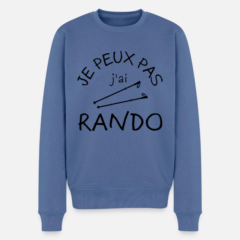 je peux pas j'ai rando - Pull Premium bio Homme - bleu pigeon