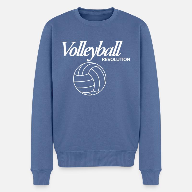 Volleyball Revolution - Männer Premium Bio Pullover - Taubenblau