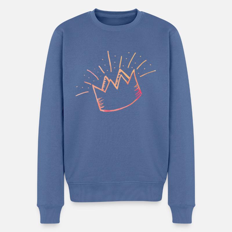 Krone - Männer Premium Bio Pullover - Taubenblau