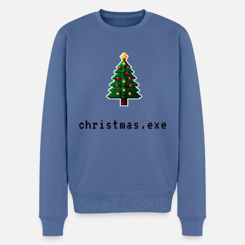 Pixel Christmas - Männer Premium Bio Pullover - Taubenblau