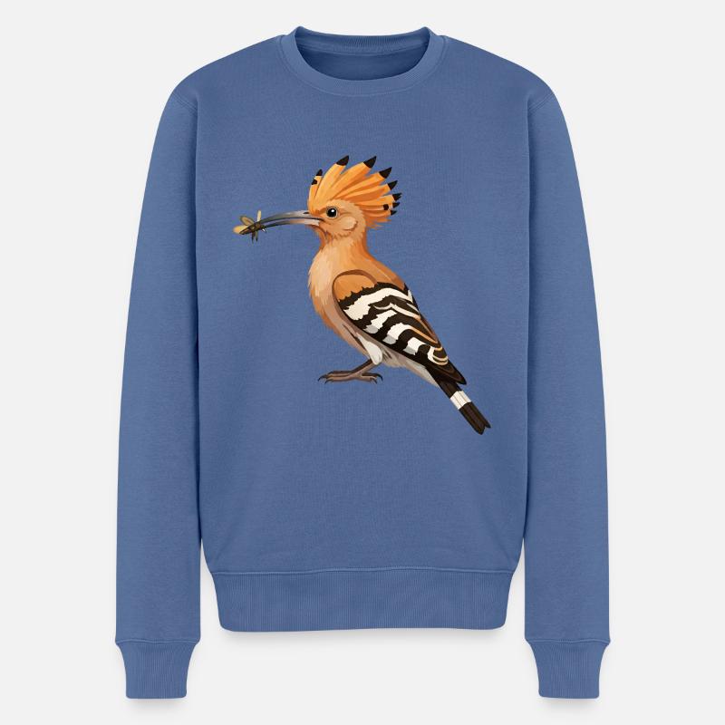 Huppe huppe Upupa Epops - Pull Premium bio Homme - bleu pigeon