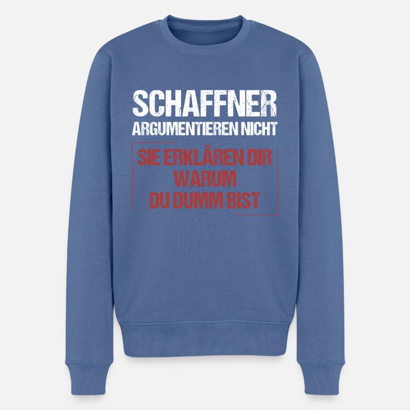 Schaffner argumentieren nicht - Männer Premium Bio Pullover - Taubenblau