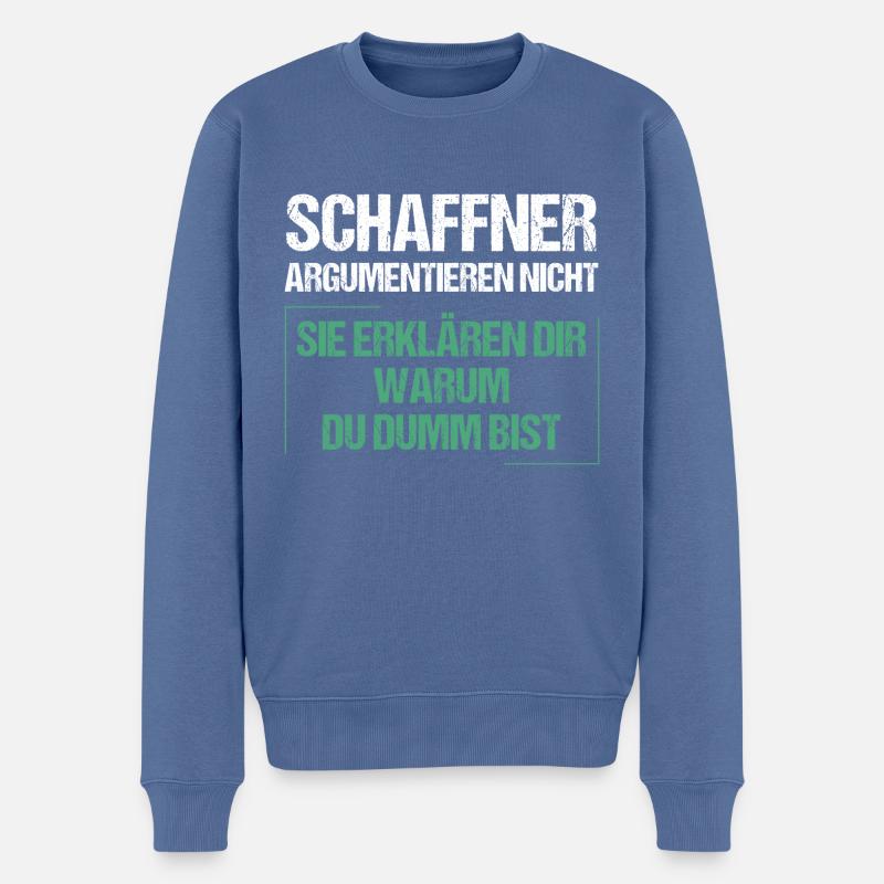 Les chefs d'orchestre ne discutent pas - Pull Premium bio Homme - bleu pigeon