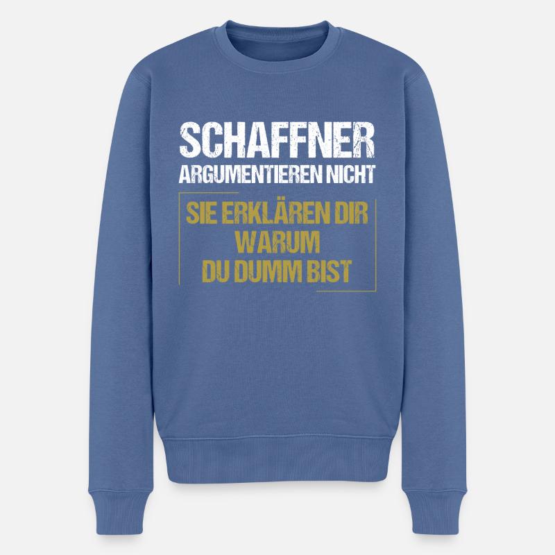 Schaffner argumentieren nicht - Männer Premium Bio Pullover - Taubenblau