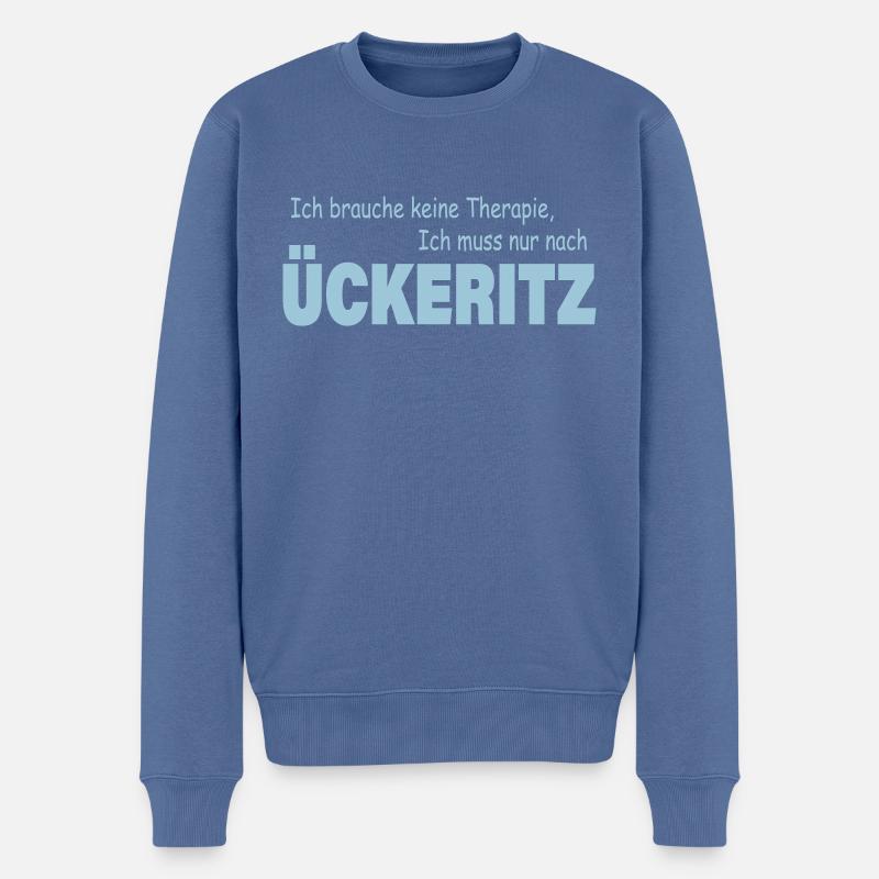 Therapie ÜCKERITZ - Männer Premium Bio Pullover - Taubenblau