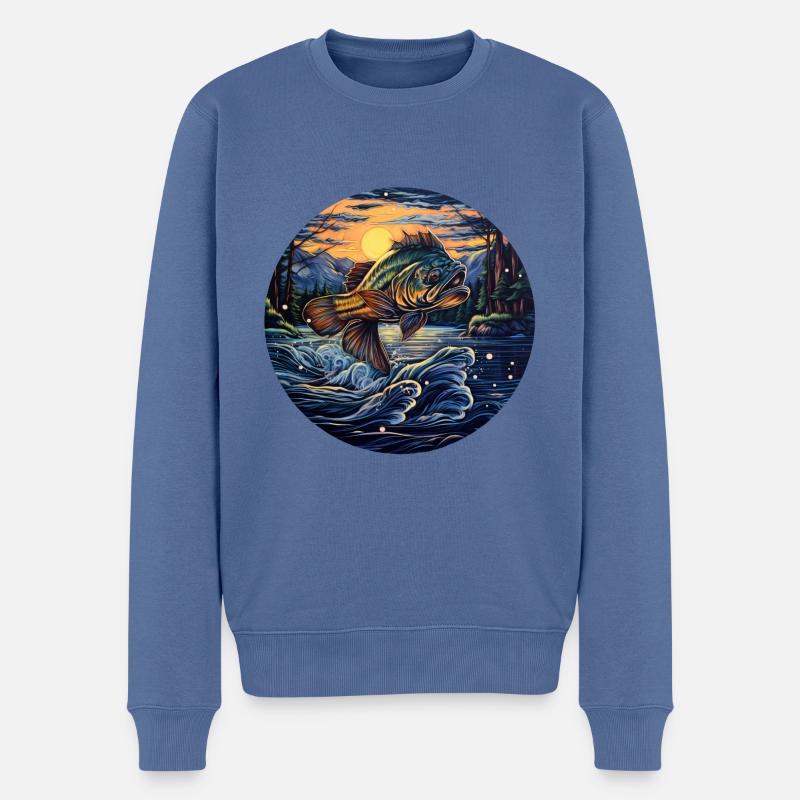 Édition Pêcheur - Pull Premium bio Homme - bleu pigeon
