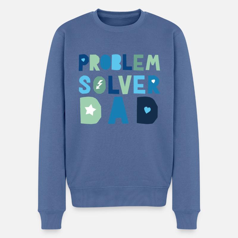 Problemlöser Dad - Männer Premium Bio Pullover - Taubenblau