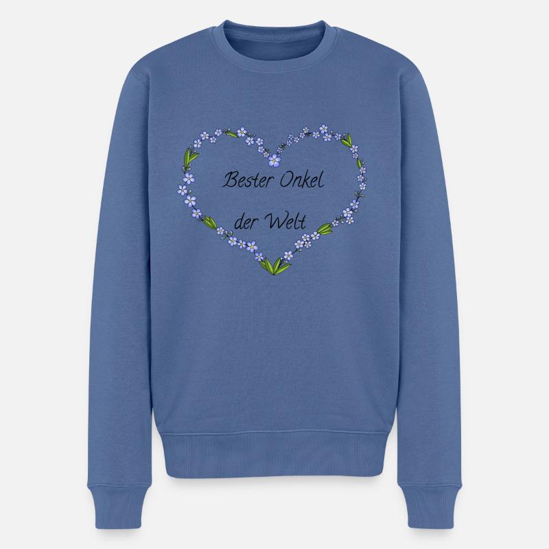 Bester Onkel der Welt - Männer Premium Bio Pullover - Taubenblau