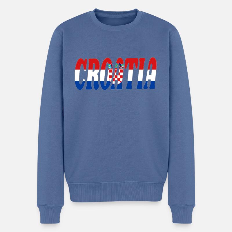 Croatia - Männer Premium Bio Pullover - Taubenblau