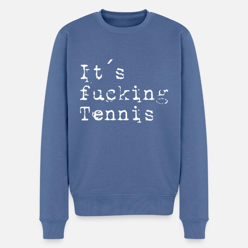 its fucking tennis white - Männer Premium Bio Pullover - Taubenblau