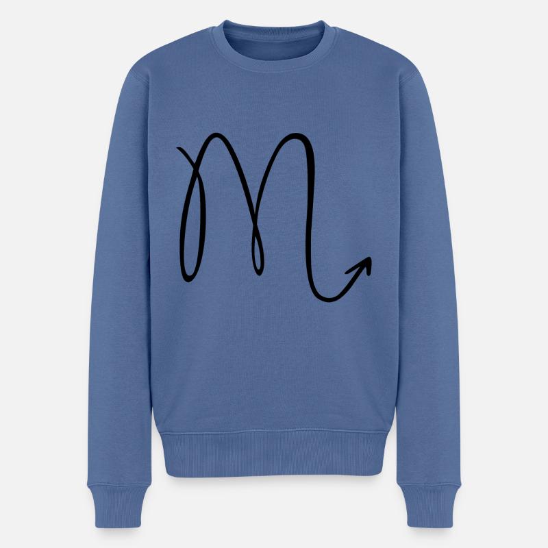 Sternzeichen Skorpion - Männer Premium Bio Pullover - Taubenblau