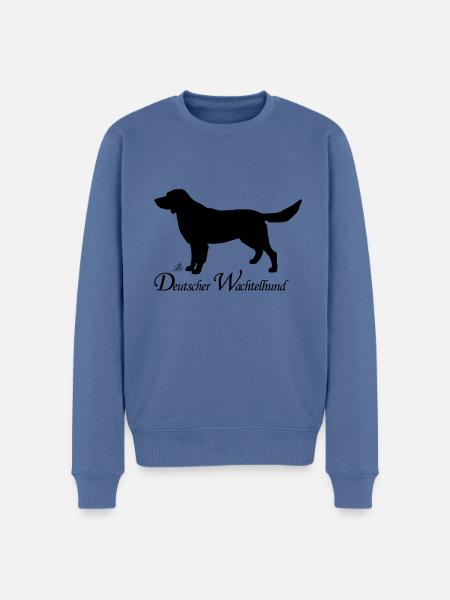 Deutscher Wachtelhund - Männer Premium Bio Pullover - Taubenblau