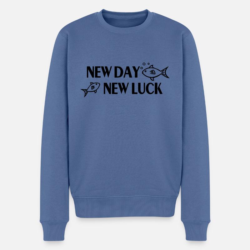 Pêche pêcheur cadeau poisson pêche poisson chance - Pull Premium bio Homme - bleu pigeon