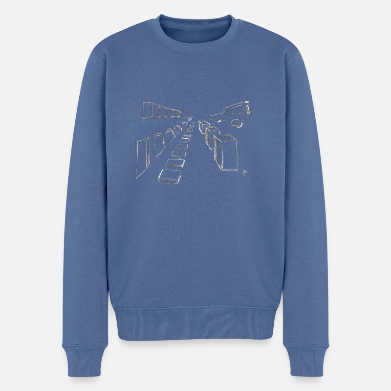 perspective master for dark - Männer Premium Bio Pullover - Taubenblau