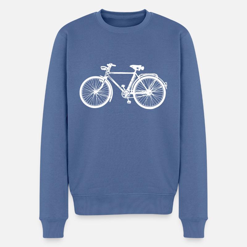 Herrenfahrrad Fahrrad MIF - Männer Premium Bio Pullover - Taubenblau