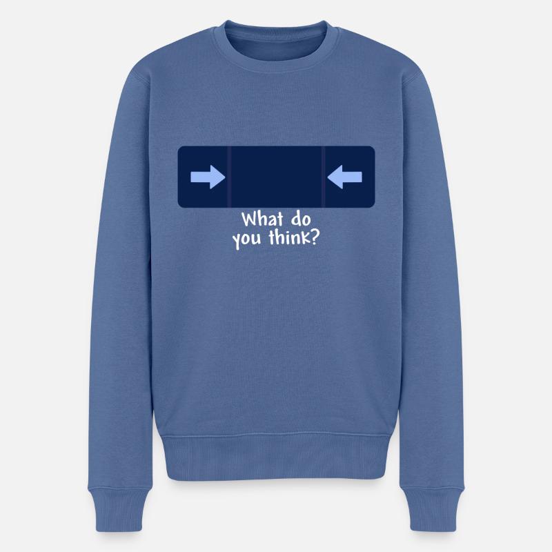 Que pensez-vous blanc - Pull Premium bio Homme - bleu pigeon