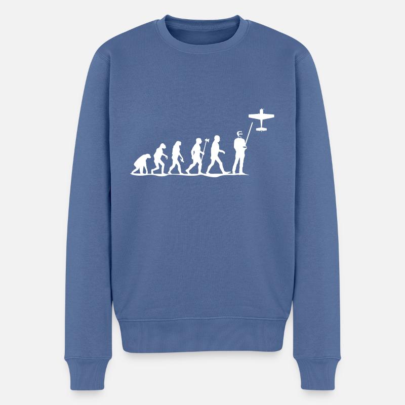 evolution rc pilot - Men's Premium Organic Jumper - stone blue