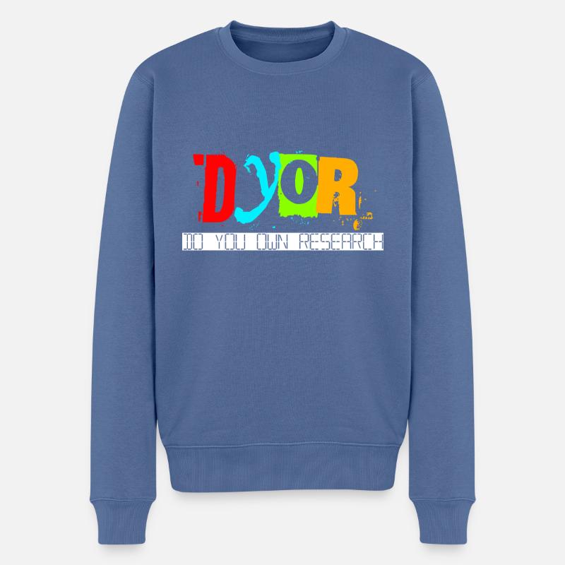 dyor v1 white - Männer Premium Bio Pullover - Taubenblau