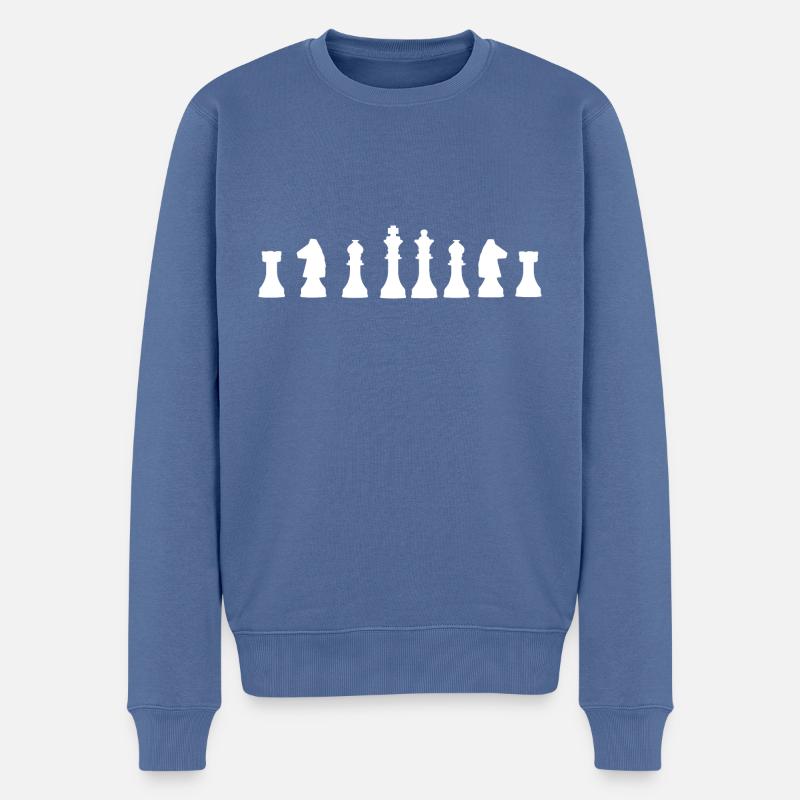 chessmen - Pull Premium bio Homme - bleu pigeon