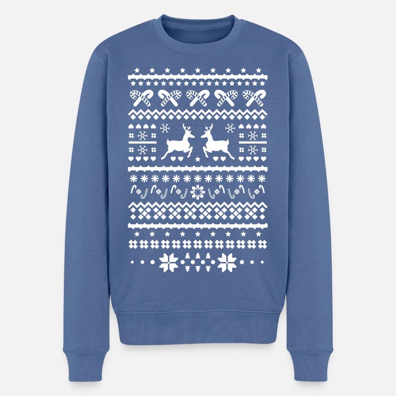 rennes de noël - Pull Premium bio Homme - bleu pigeon