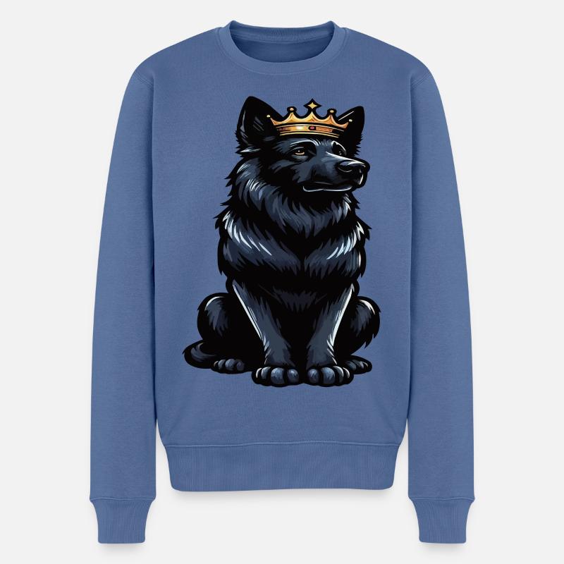 Schwarzer Schäferhund Schäferhundbesitzer  - Männer Premium Bio Pullover - Taubenblau