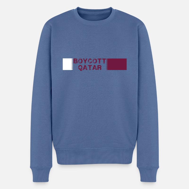boycott qatar,qatar,flagge, wm - Männer Premium Bio Pullover - Taubenblau