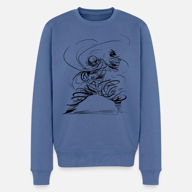 Kungfu Magier - Männer Premium Bio Pullover - Taubenblau
