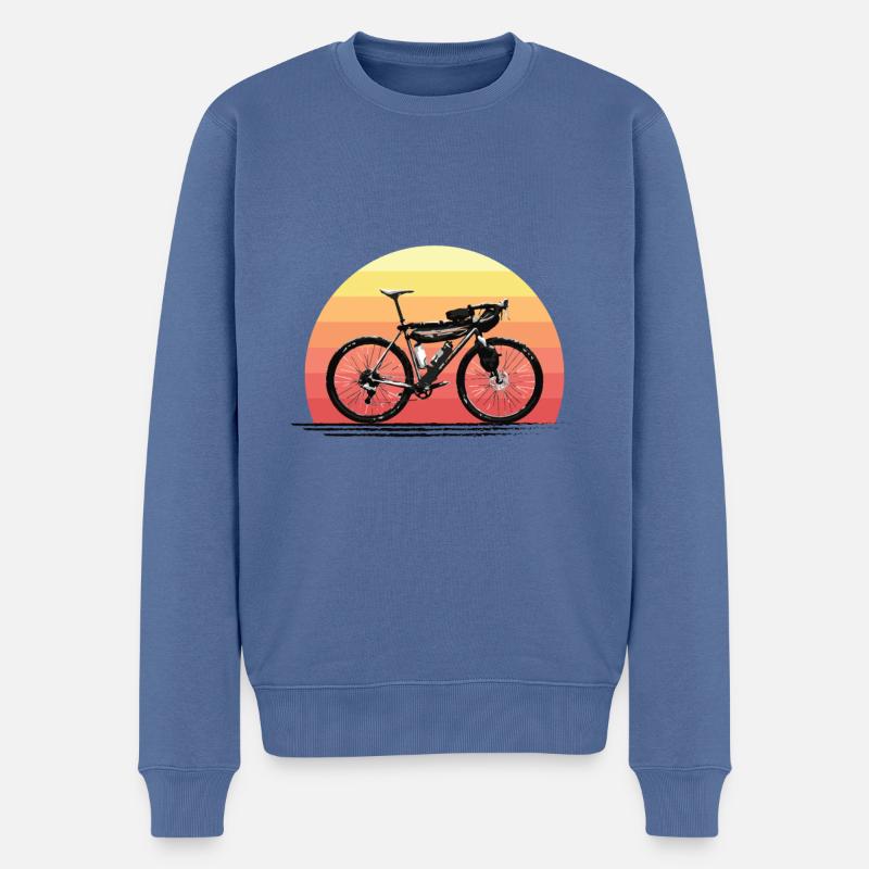 Bikepacking Sunset Design - Männer Premium Bio Pullover - Taubenblau