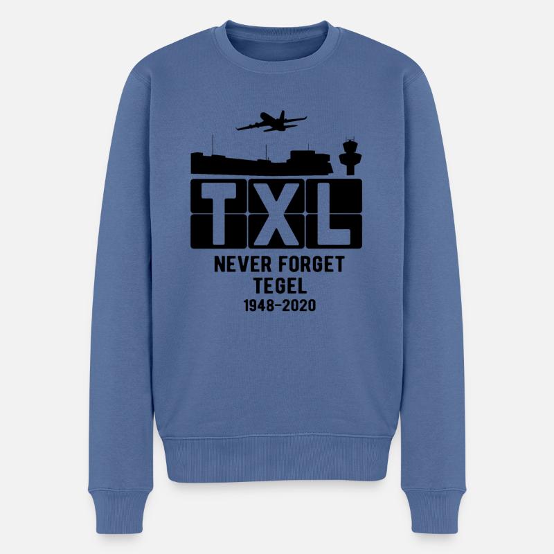 Flughafen Tegel TXL Berlin Geschenkidee - Männer Premium Bio Pullover - Taubenblau