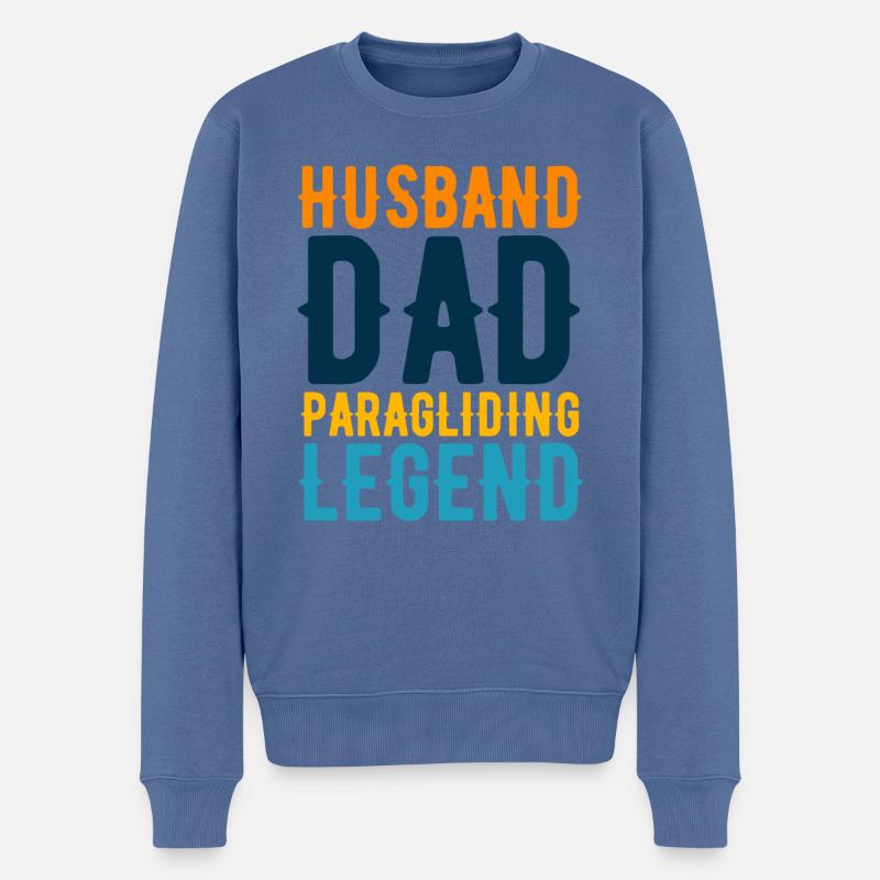 Ehemann Papa Paragliding Legende - Männer Premium Bio Pullover - Taubenblau