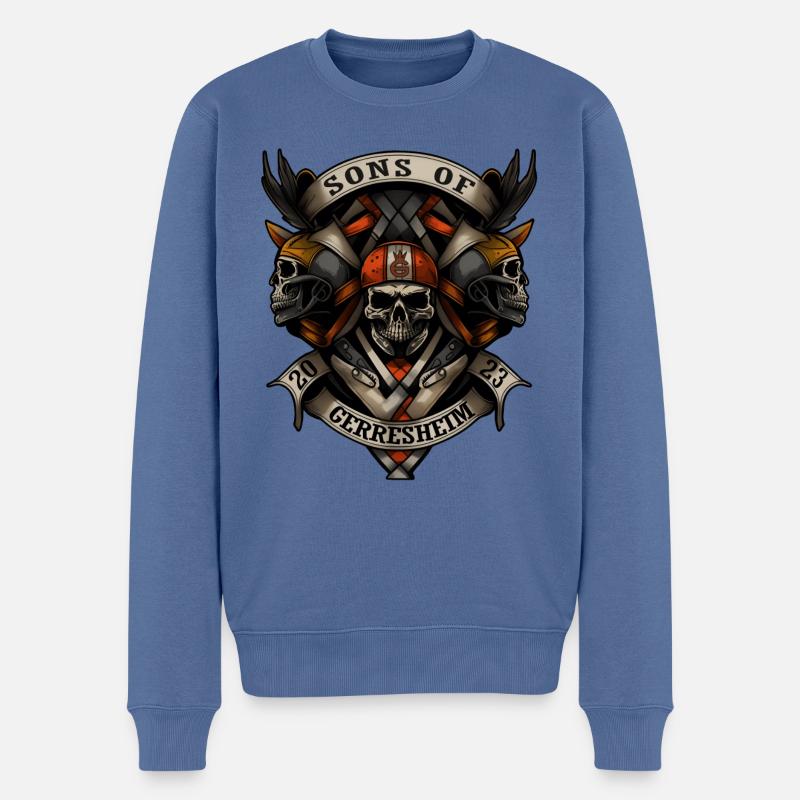 Sons of Gerresheim Düsseldorf - Männer Premium Bio Pullover - Taubenblau