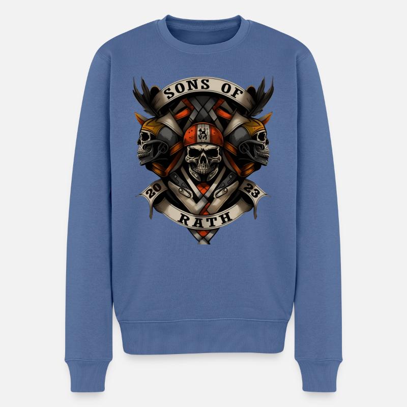 Fils de Rath Düsseldorf - Pull Premium bio Homme - bleu pigeon