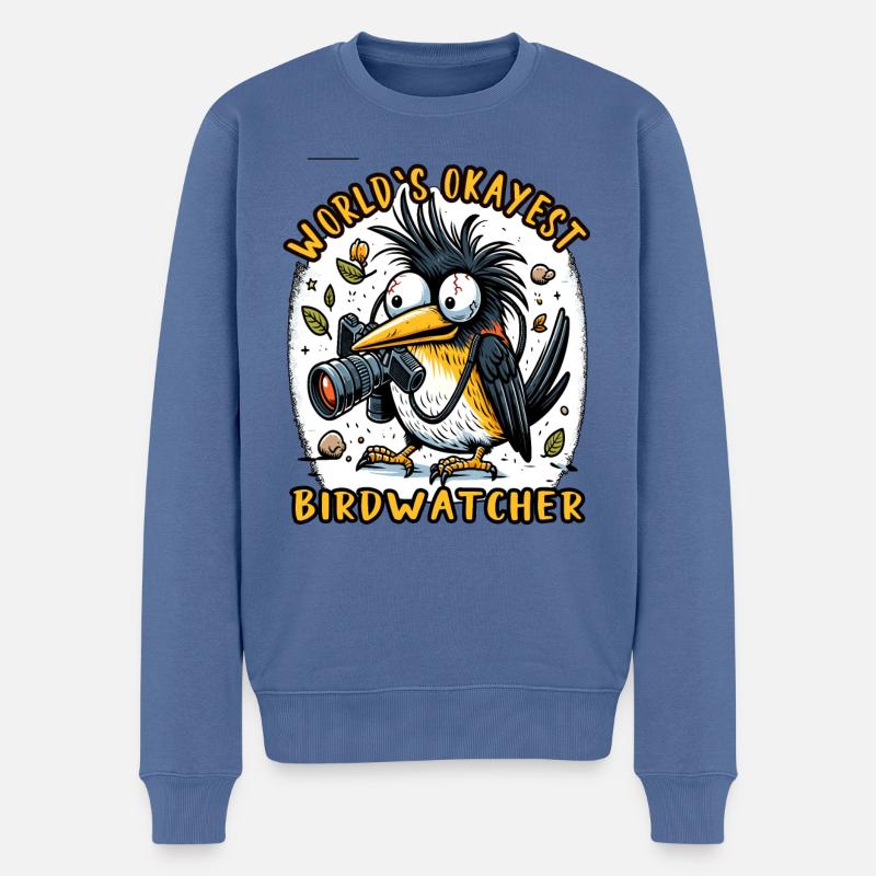 Weltbester Okayer Birdwatcher Vogelbeobachtung - Männer Premium Bio Pullover - Taubenblau
