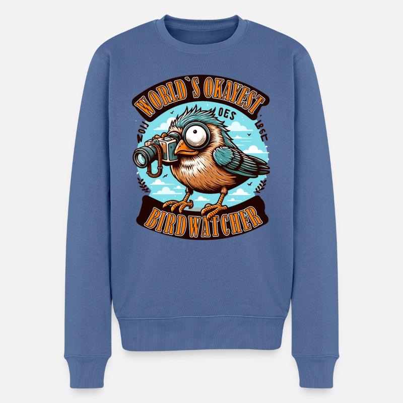 Weltbester Okayer Birdwatcher Vogelbeobachtung - Männer Premium Bio Pullover - Taubenblau