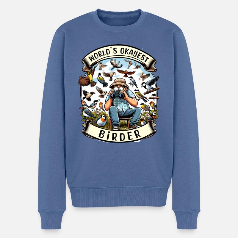 Weltbester Okayer Birder Vogelbeobachtung - Männer Premium Bio Pullover - Taubenblau