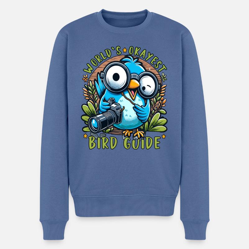 Weltbester Okayer Bird Guide Vogelbeobachtung - Männer Premium Bio Pullover - Taubenblau