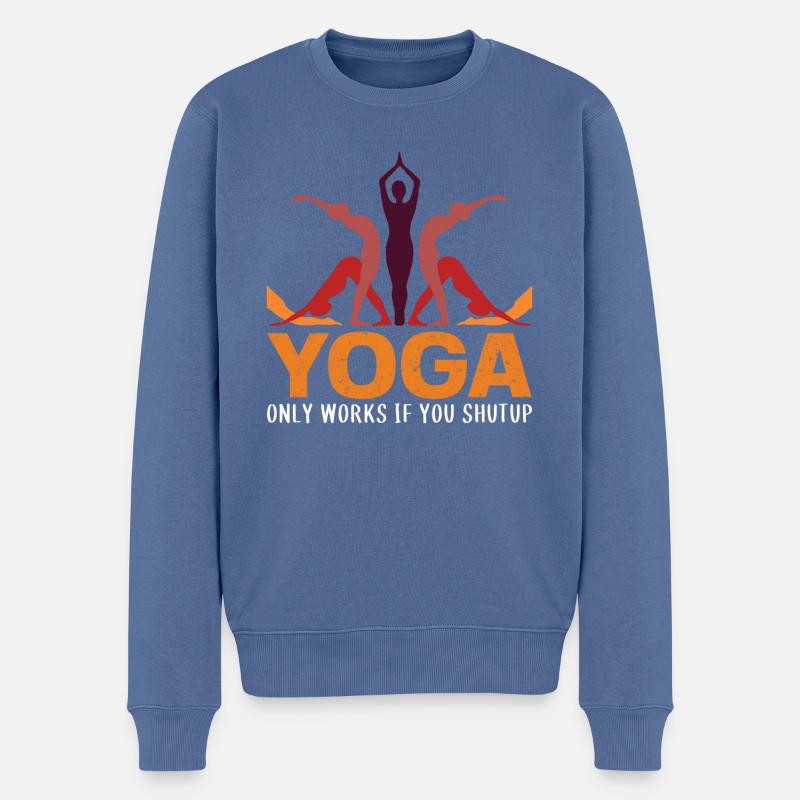 Yoga 002 - Pull Premium bio Homme - bleu pigeon