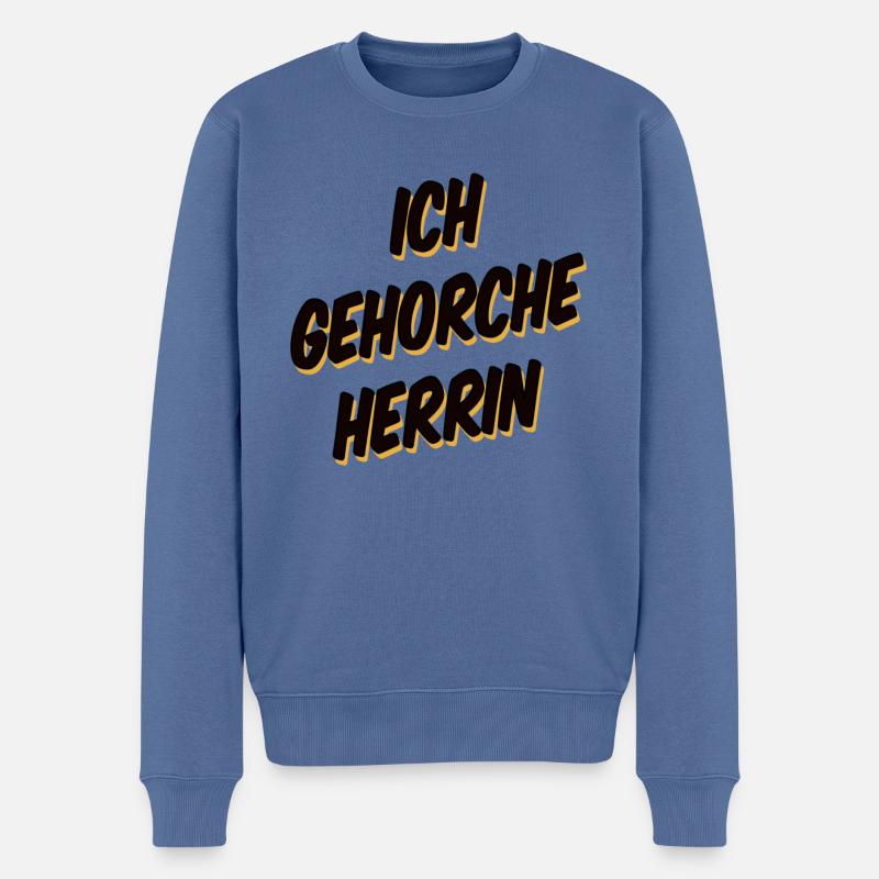 Herrin - Männer Premium Bio Pullover - Taubenblau