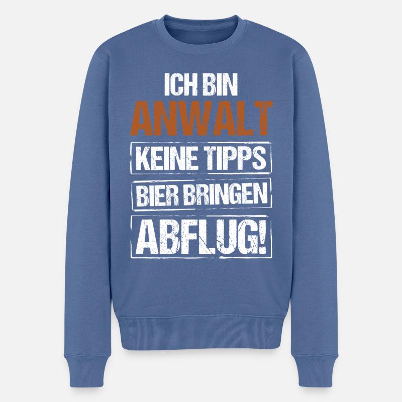 Je suis avocat - apporte de la bière et pars - Pull Premium bio Homme - bleu pigeon