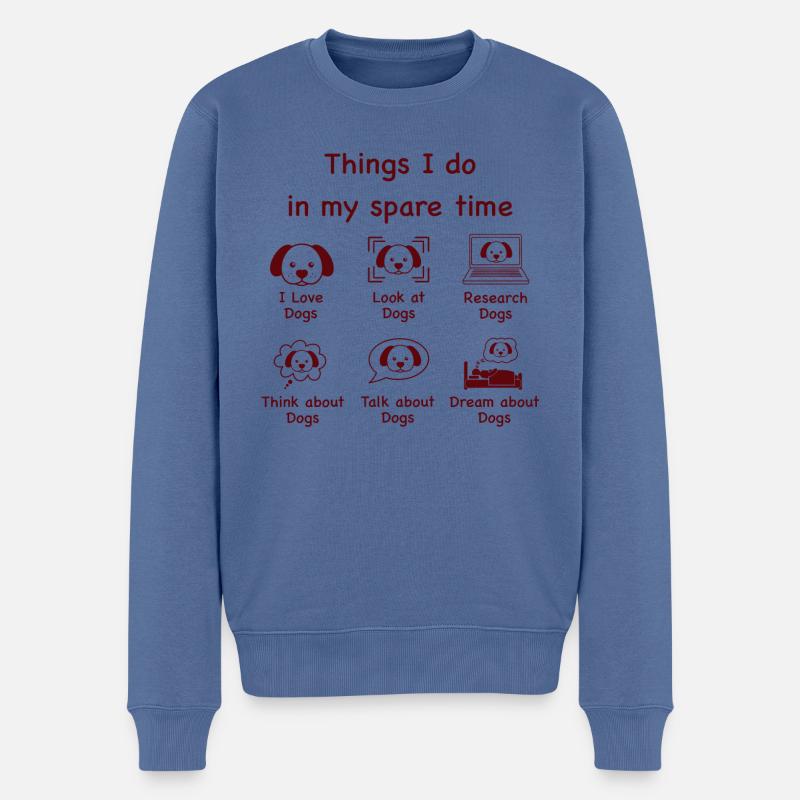 Amoureux des chiens (marron) - Pull Premium bio Homme - bleu pigeon