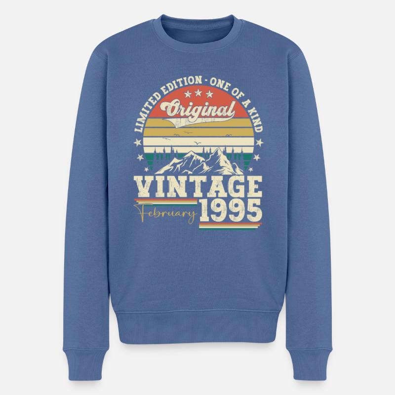 Februar Jahrgang 1995 28. Geburtstag Geschenk Mann - Männer Premium Bio Pullover - Taubenblau