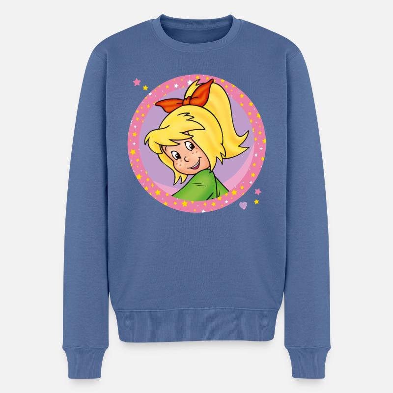 Bibi Blocksberg sourit joyeusement - Pull Premium bio Homme - bleu pigeon