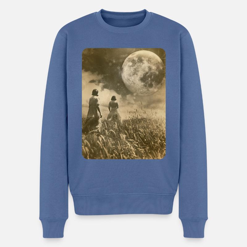 Suivez la Lune - Pull Premium bio Homme - bleu pigeon