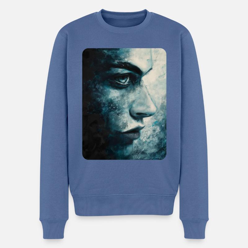 L’aspect clair - Pull Premium bio Homme - bleu pigeon